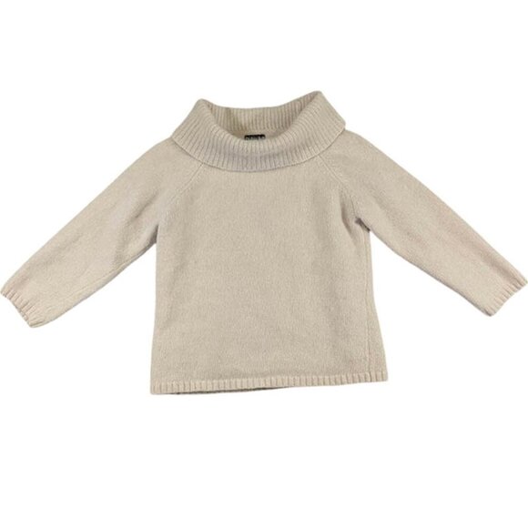 Rafaella Pullover Sweater Girls L Womens S Ivory Angora Lambswool Slouch Neck - Picture 1 of 9